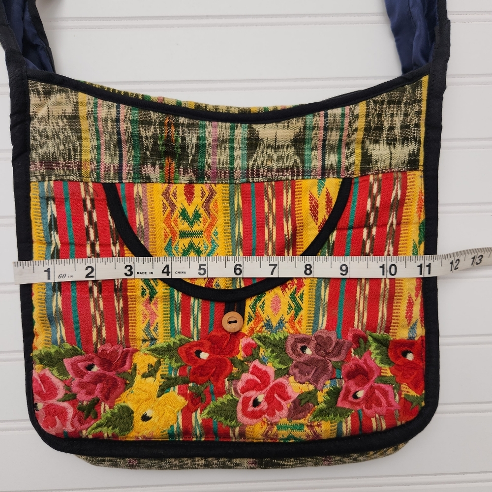 Cross Body Multi-Color Embroidered Purse - Picture 10 of 12